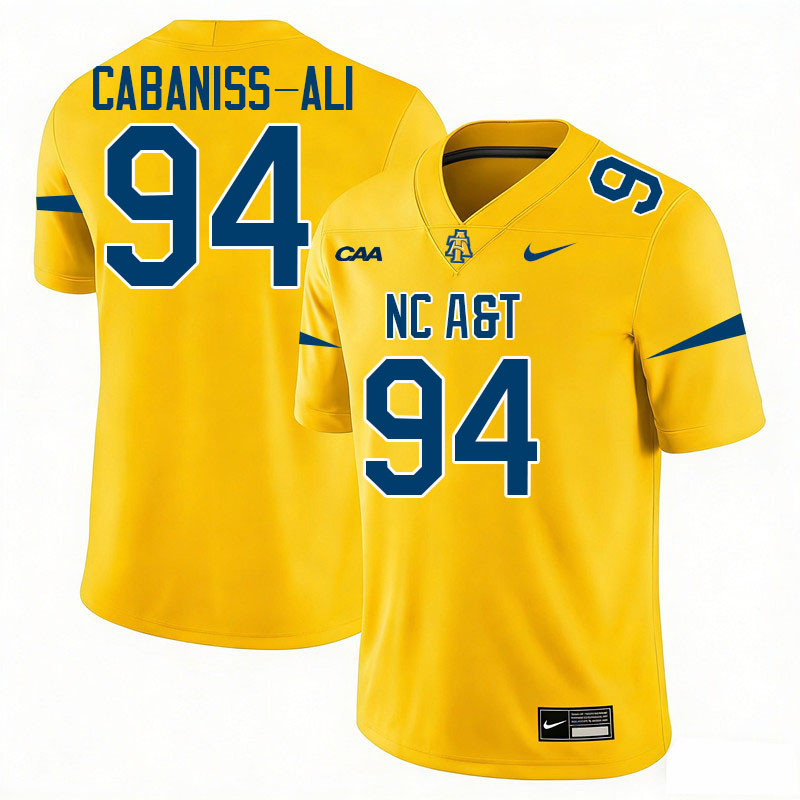North Carolina A&T Aggies #94 Sidiq Cabaniss-Ali College Football Jerseys,Uniforms-Gold